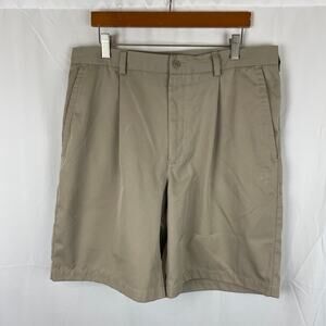 Nike Golf Khaki Shorts Pleated Brown 9" Inseam *SEE DETAILS* Men's Size 34